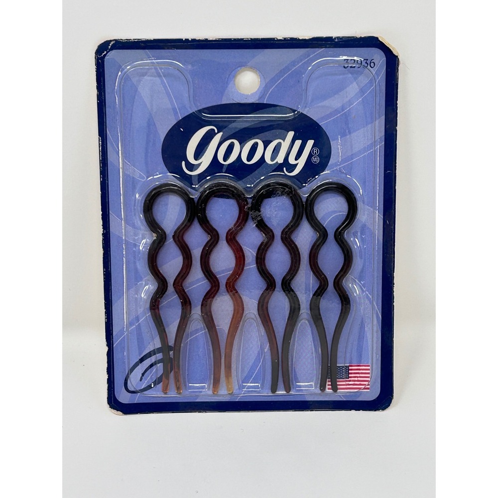 Vintage 1999‎ Goody Updo Pins 4 Pack Tortoise Brown Hair Forks 32936 Made in USA